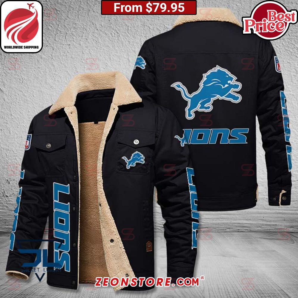 Detroit Lions Fleece Leather Jacket Oh my God you have put on so much!
