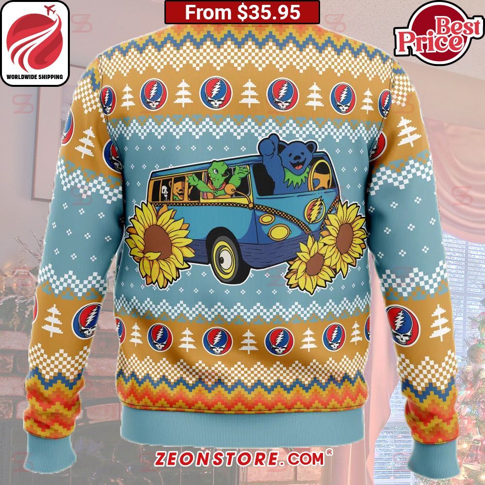 Grateful Dead Bus Animals Sunflower Sweater I like your dress, it is amazing