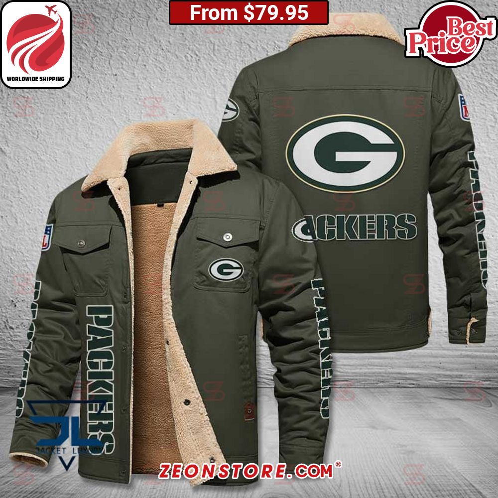 Green Bay Packers Fleece Leather Jacket Good one dear