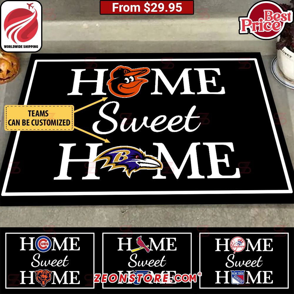 Home Sweet Home Football Teams Custom Doormat Generous look
