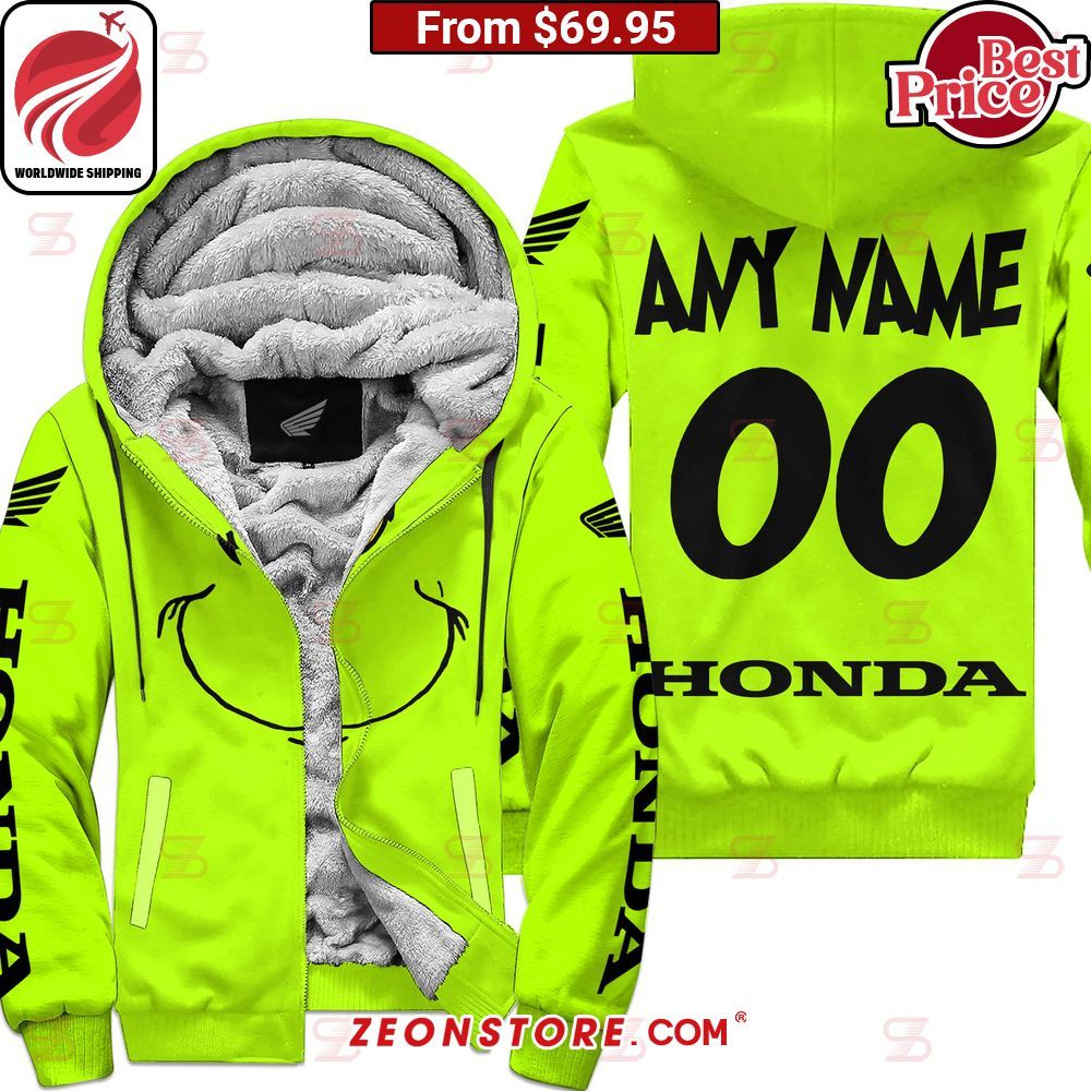 Honda Grinch Custom Fleece Hoodie Stand easy bro