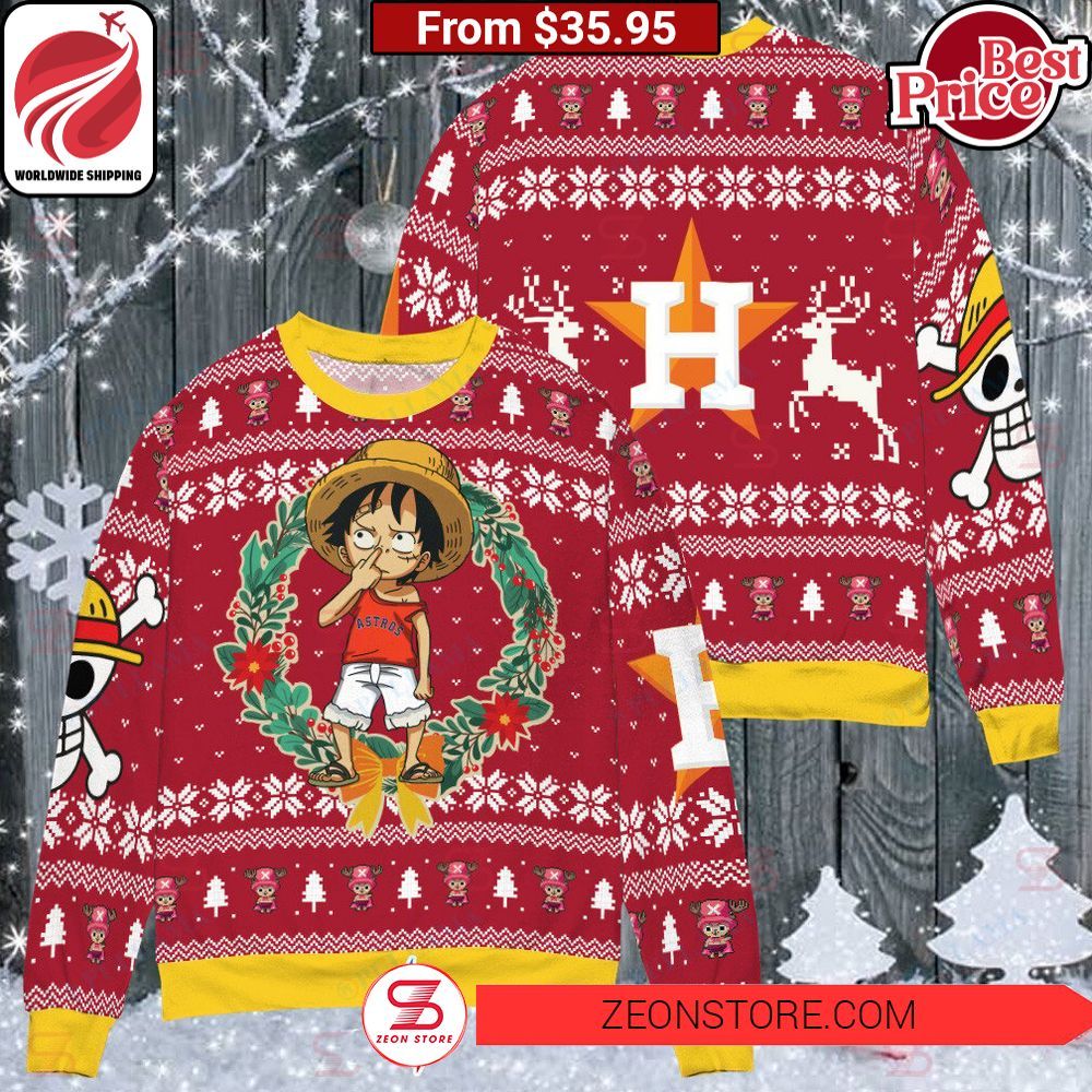 Houston Astros Luffy Christmas Sweater Eye soothing picture dear