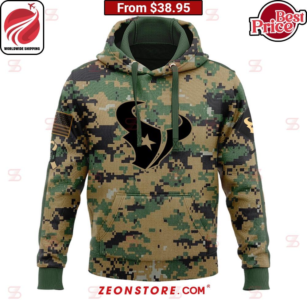 Houston Texans Salute to Service 3D Hoodie Cutting dash