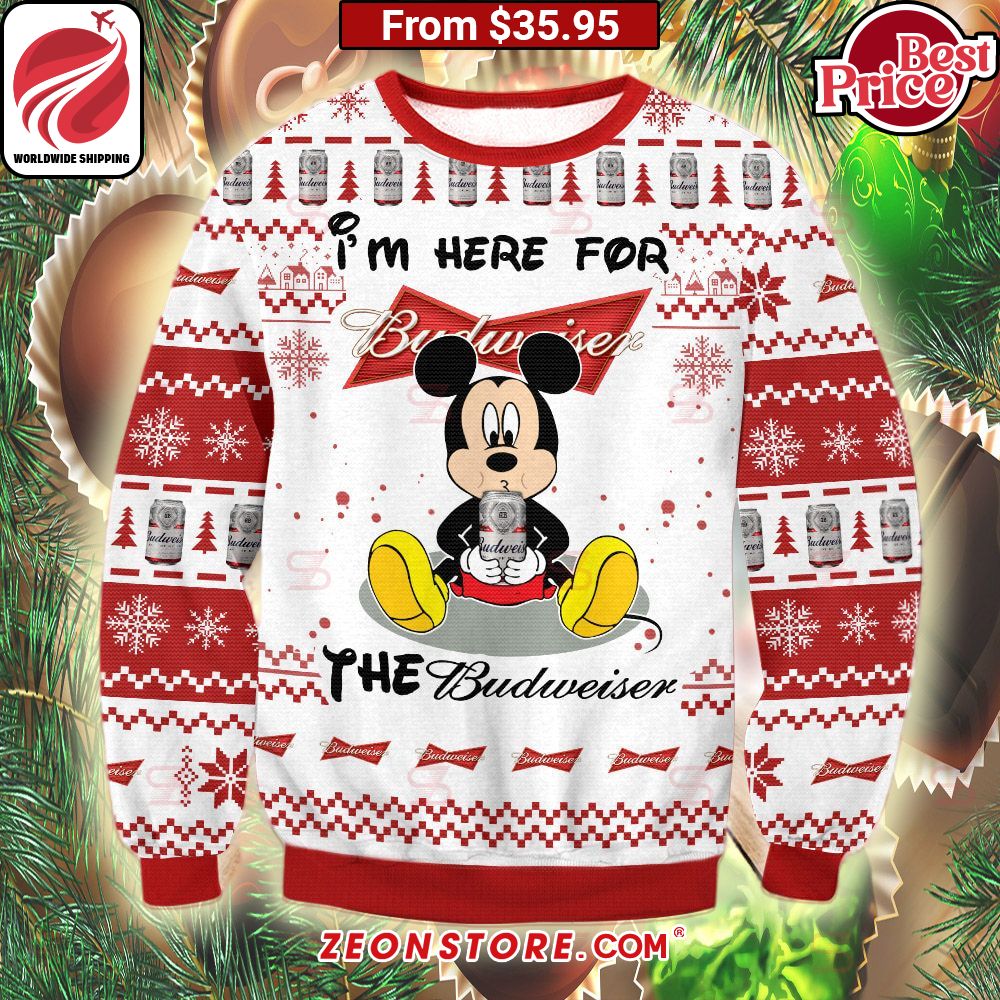 I'm Here for the Budweiser Mickey Mouse Sweater