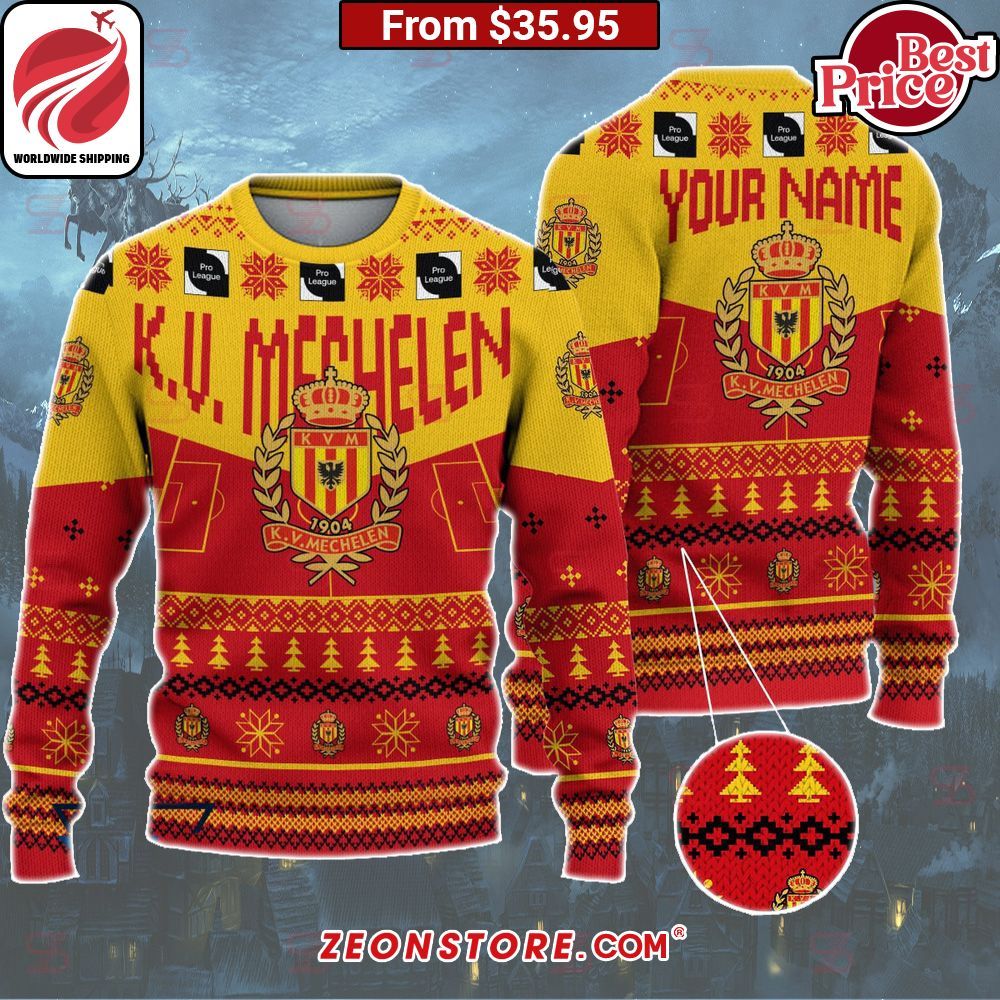 K.V. Mechelen Custom Christmas Sweater Such a charming picture.