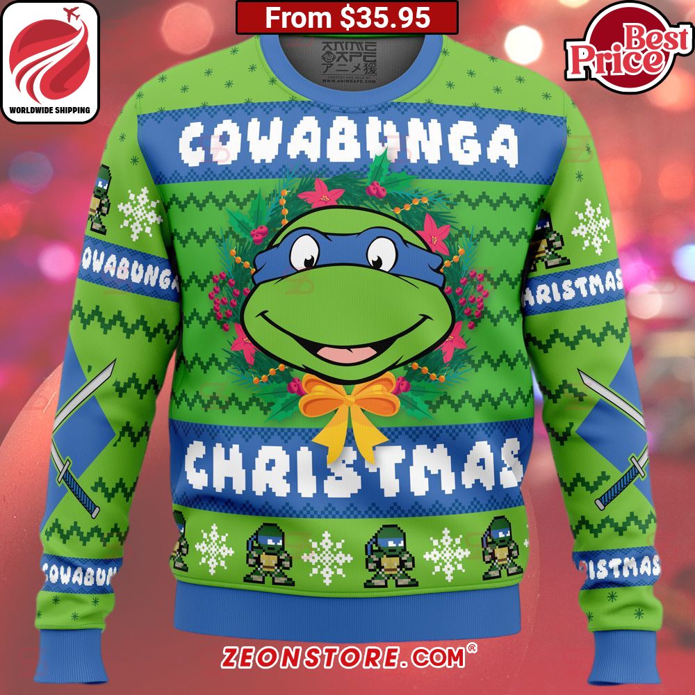 Leonardo TMNT Cowabunga Christmas Sweater
