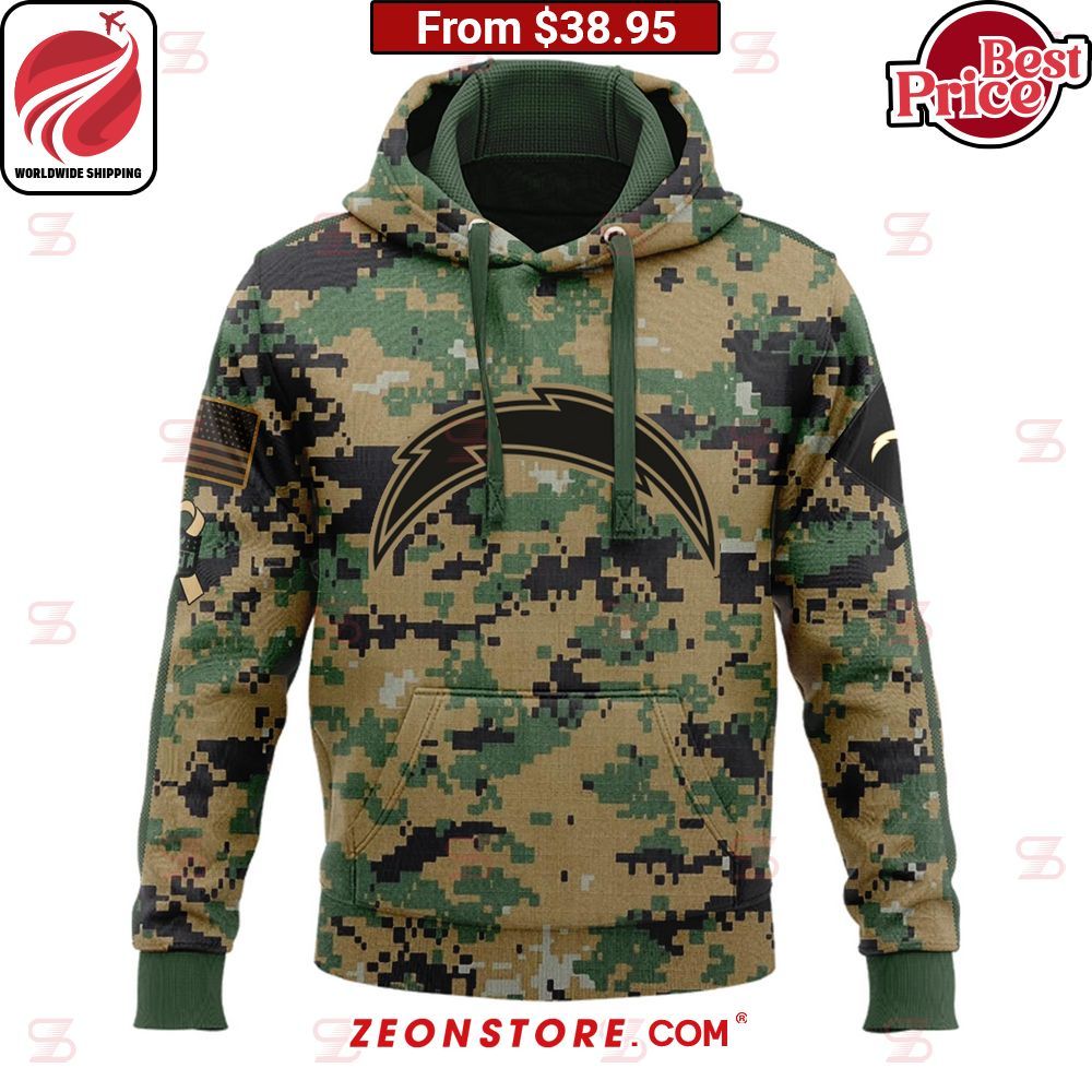 Los Angeles Chargers Salute to Service 3D Hoodie Eye soothing picture dear