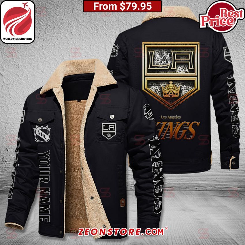 Los Angeles Kings Custom Fleece Leather Jacket