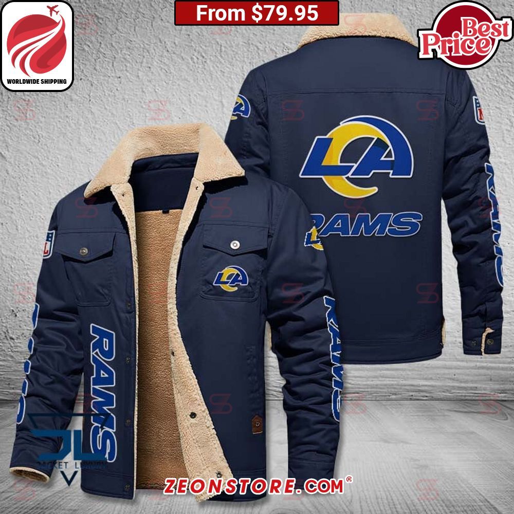 Los Angeles Rams Fleece Leather Jacket Rejuvenating picture