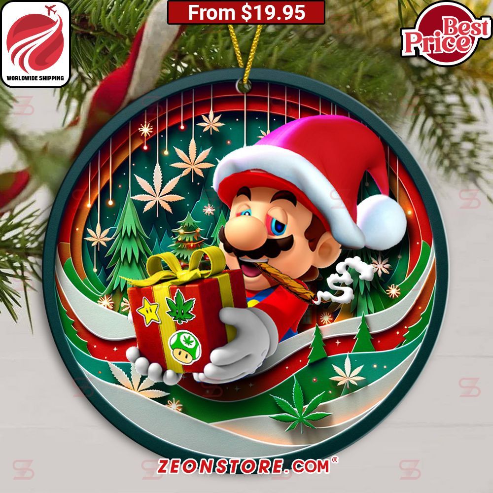 Mario Weed Christmas Ornament Cutting dash