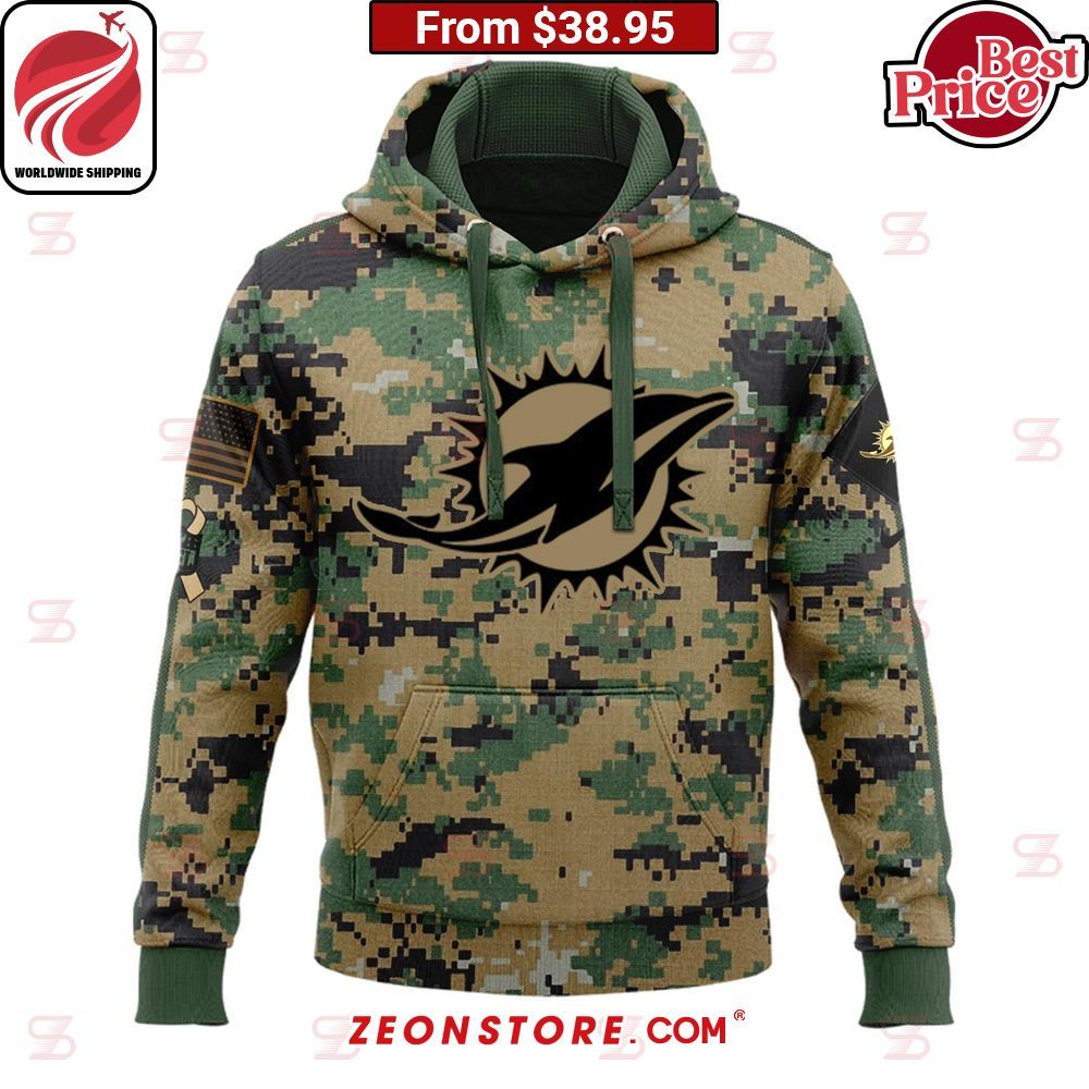 Miami Dolphins Salute to Service 3D Hoodie Cutting dash