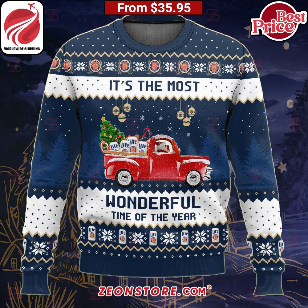 Miller Lite It’s The Most Wonderful Time of the Year Sweater Nice shot bro