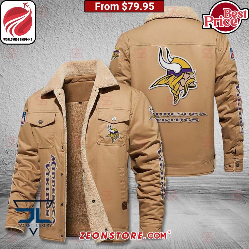 Minnesota Vikings Fleece Leather Jacket Rejuvenating picture