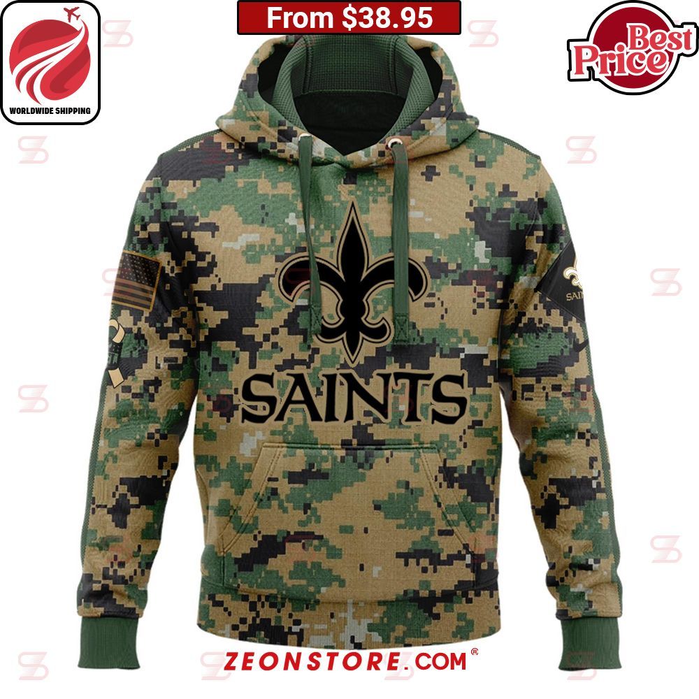 New Orleans Saints Salute to Service 3D Hoodie Nice shot bro