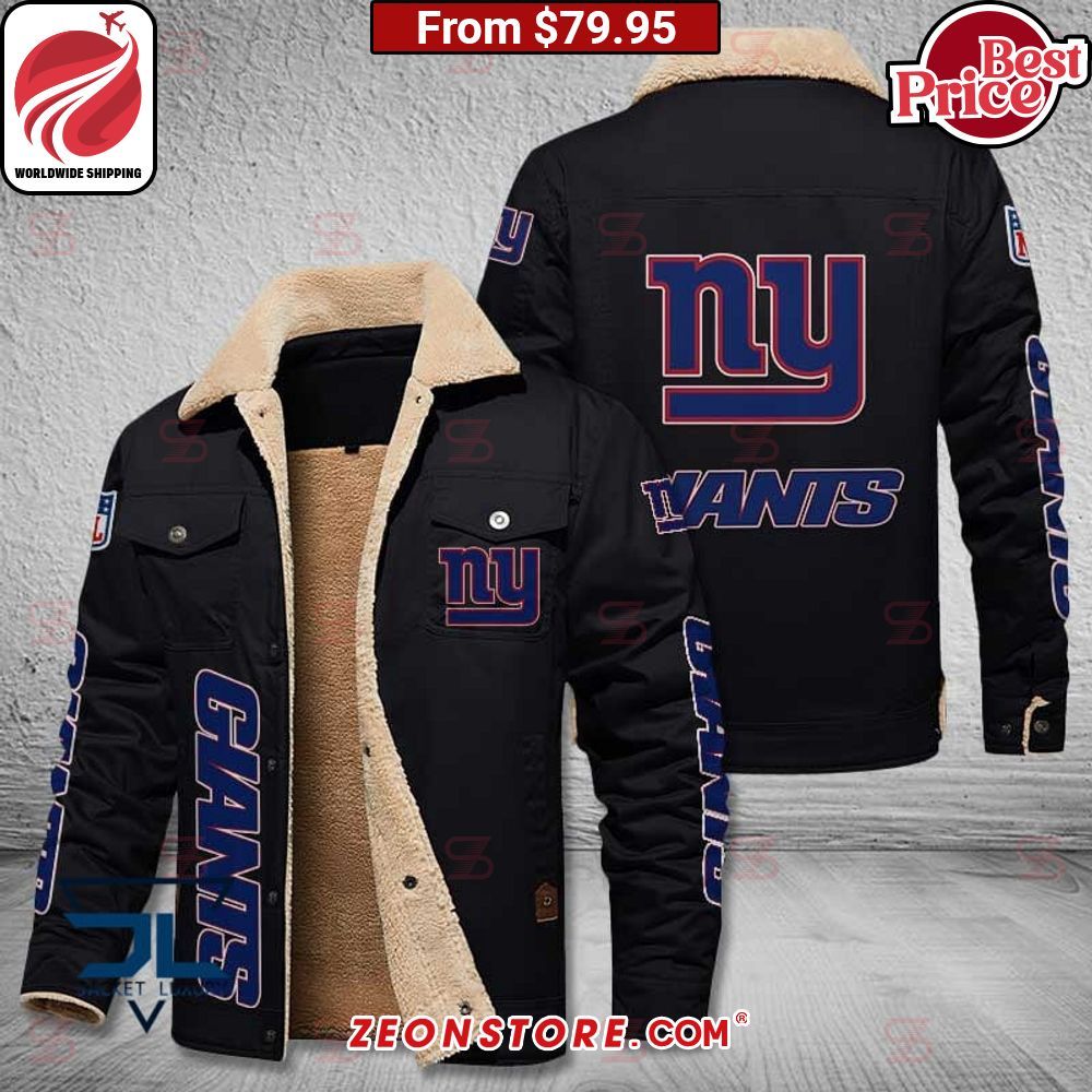 New York Giants Fleece Leather Jacket Beauty queen