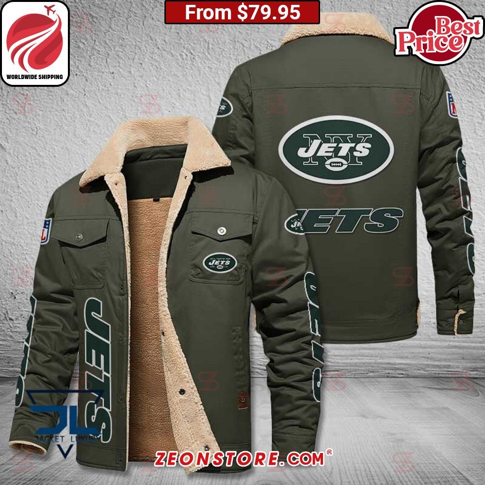 New York Jets Fleece Leather Jacket Radiant and glowing Pic dear