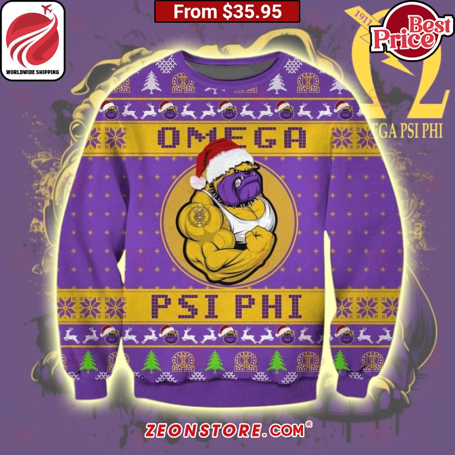 Omega Psi Phi Bulldog Sweater
