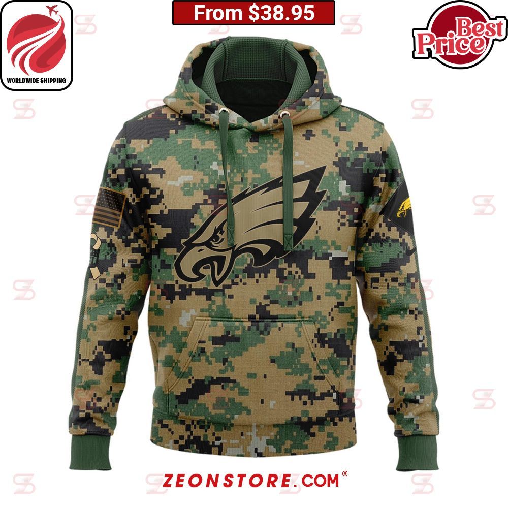 Philadelphia Eagles Salute to Service 3D Hoodie I am in love with your dress