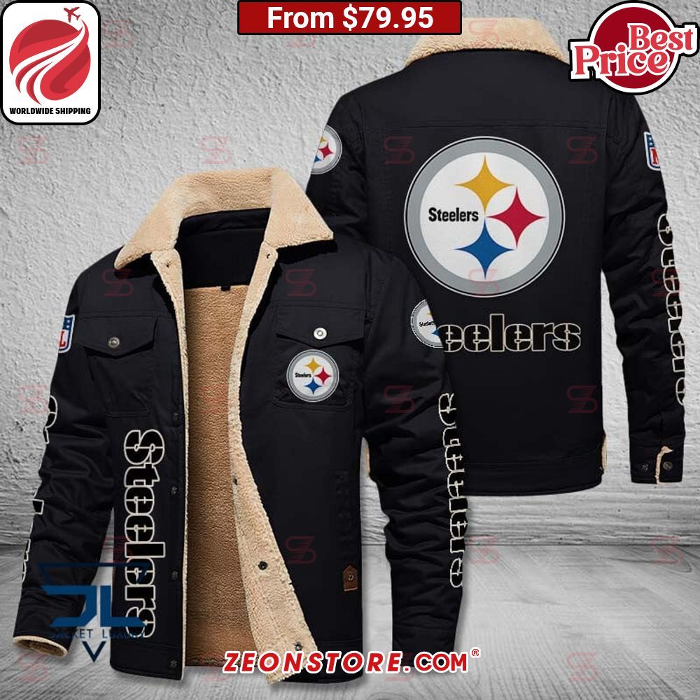 Pittsburgh Steelers Fleece Leather Jacket Oh my God you have put on so much!