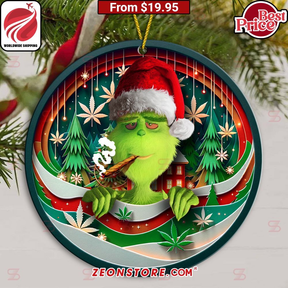 The Grinch Weed Christmas Ornament Wow, cute pie