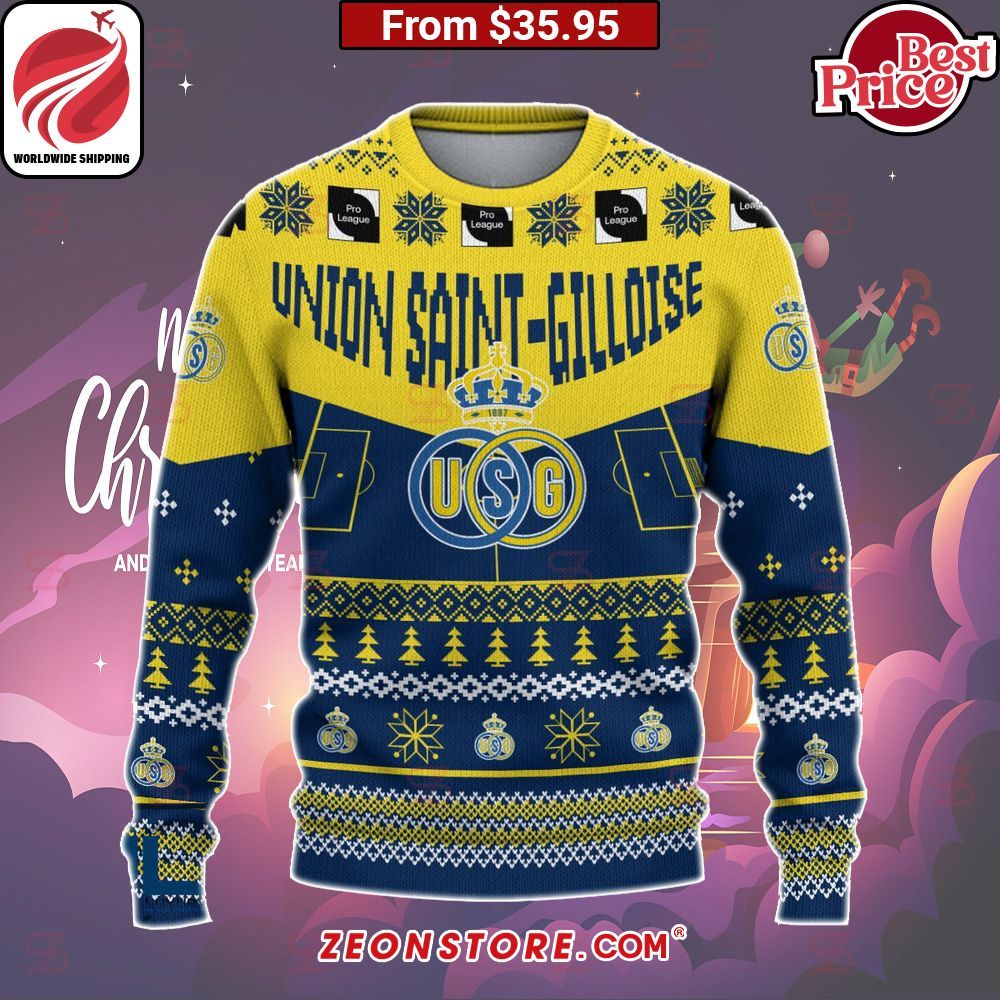 Union Saint Gilloise Custom Christmas Sweater Natural and awesome
