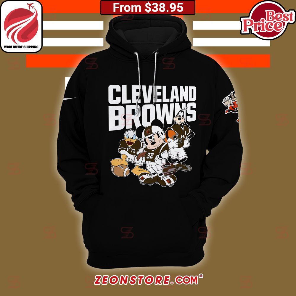 Cleveland Browns Mickey Mouse Donald Duck and Goofy Hoodie, Pant1