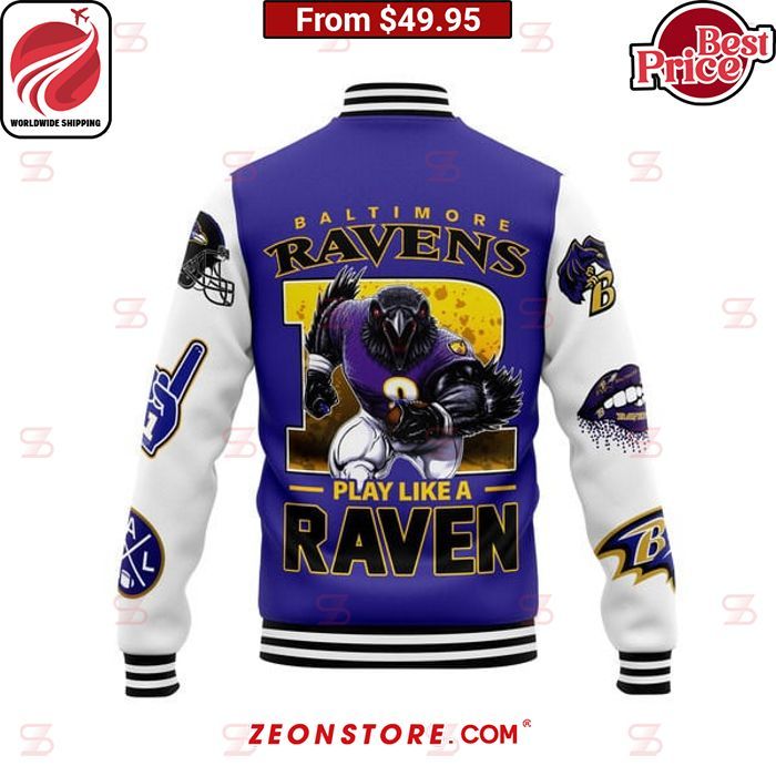 Baltimore Ravens Play Like a Raven Baseball Jacket She has grown up know