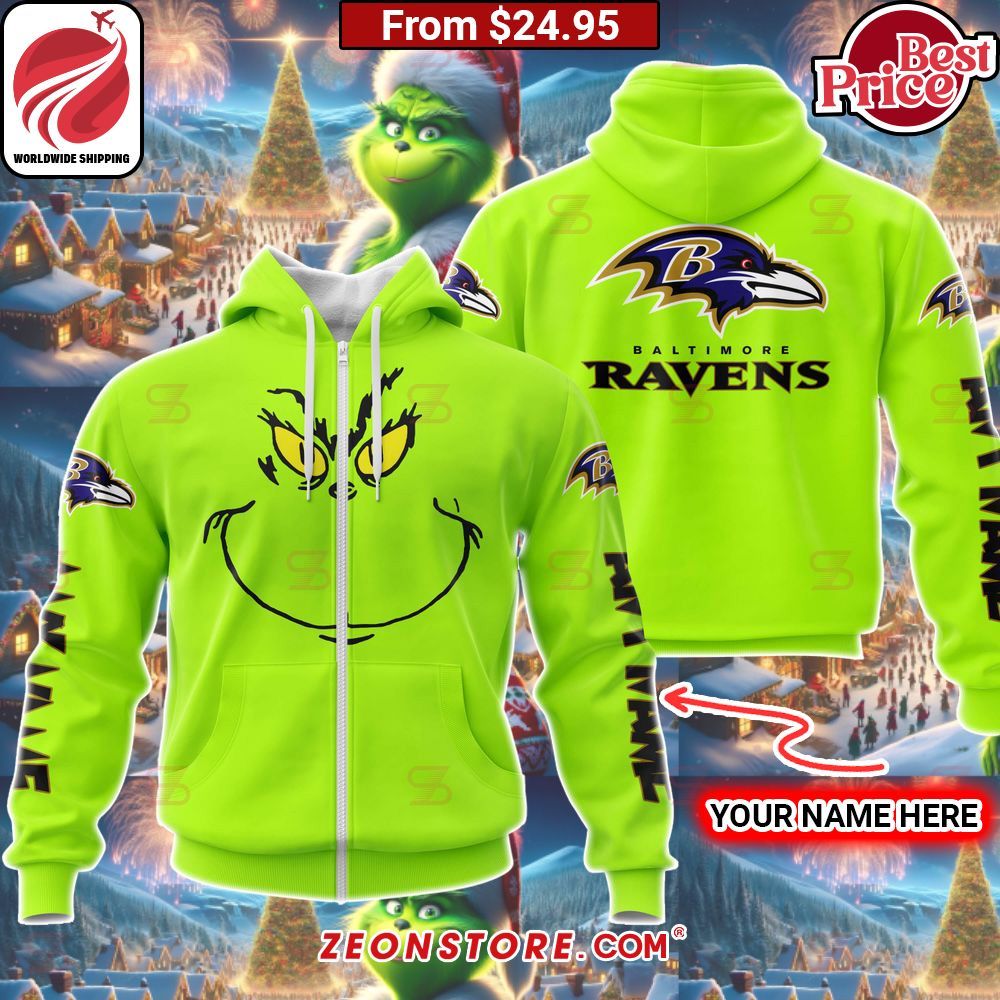 Custom Grinch Baltimore Ravens Hoodie, Shirt Best click of yours