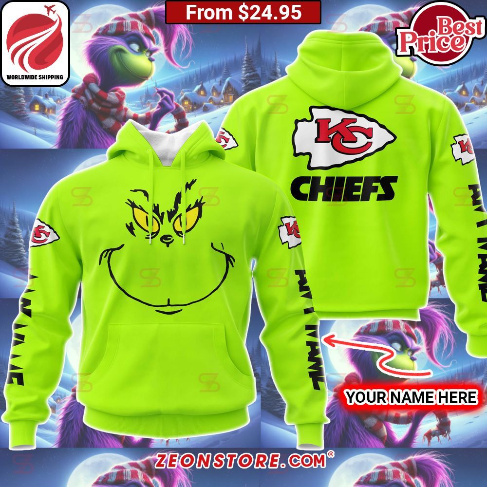 Custom Grinch Kansas City Chiefs Hoodie, Shirt Sizzling
