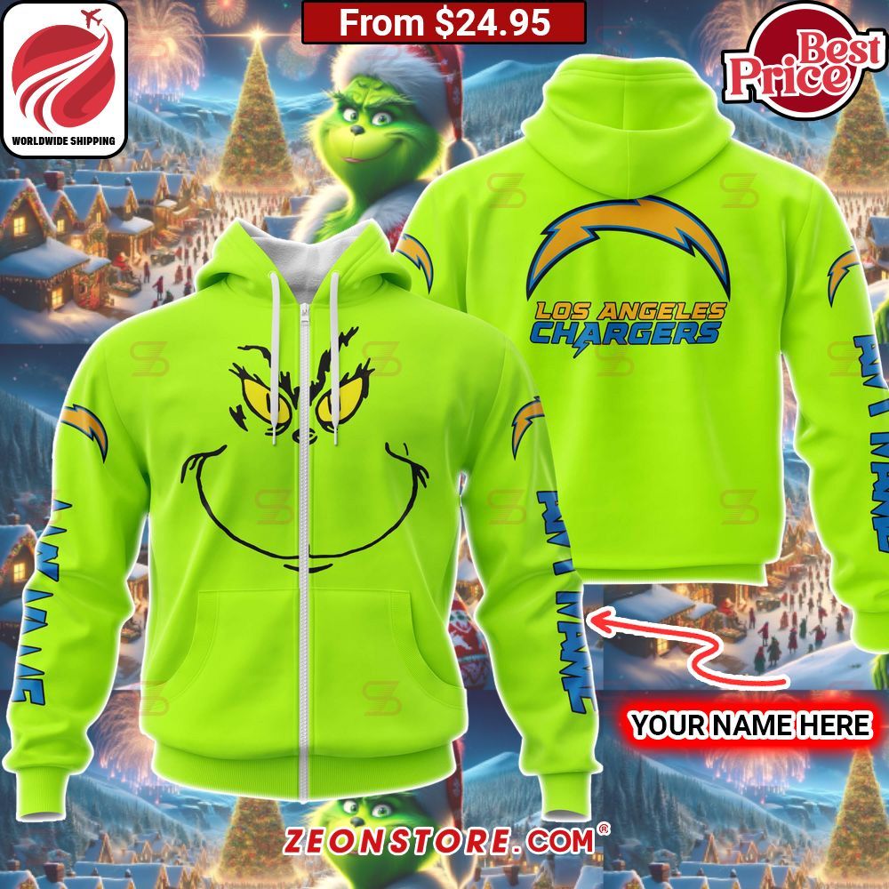 Custom Grinch Los Angeles Chargers Hoodie, Shirt You are always amazing