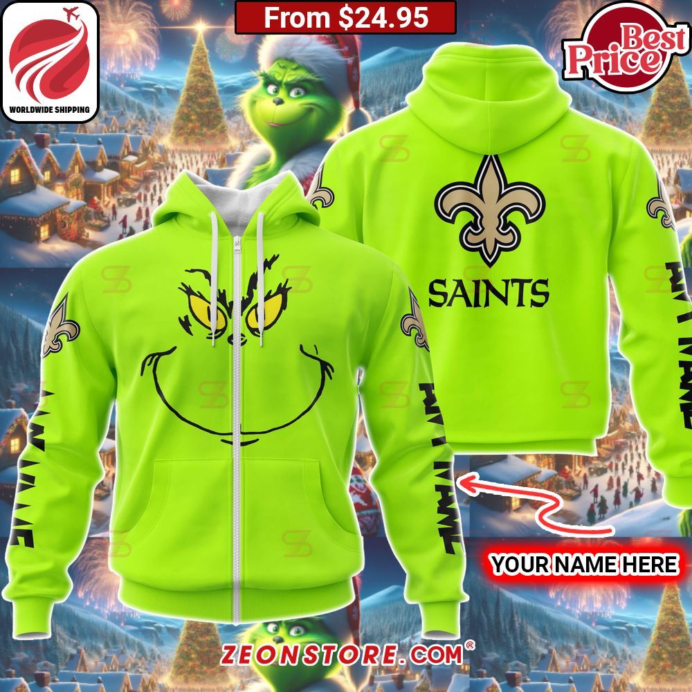 Custom Grinch New Orleans Saints Hoodie, Shirt Best picture ever