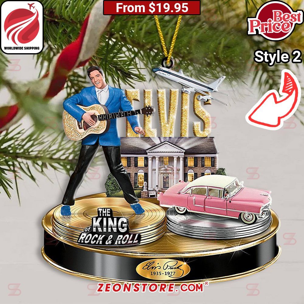 Elvis Presley King of Rock and Roll Christmas Ornament You look lazy