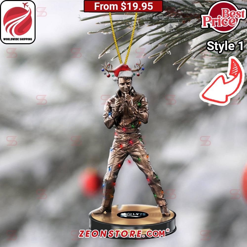 Elvis Presley Merry Christmas Ornament This place looks exotic.