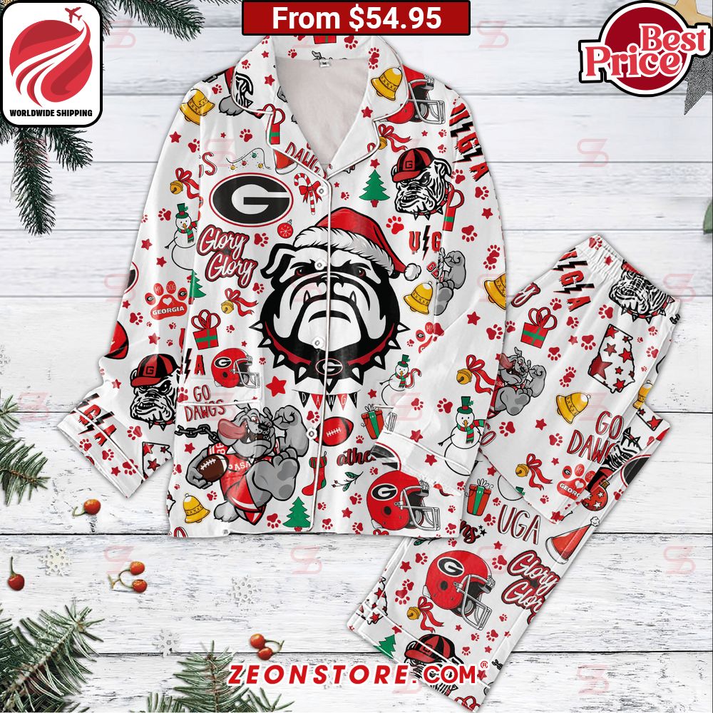 Georgia Bulldogs Santa Hat Christmas Pajamas Set Damn good