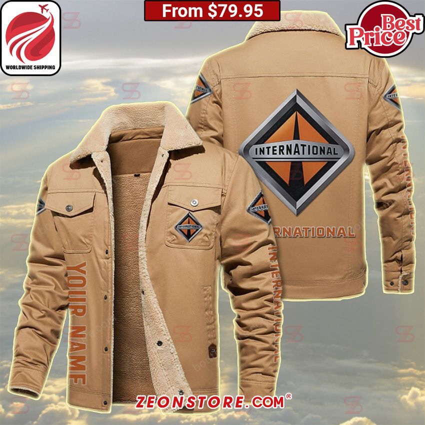 International Custom Fleece Leather Jacket Rocking picture