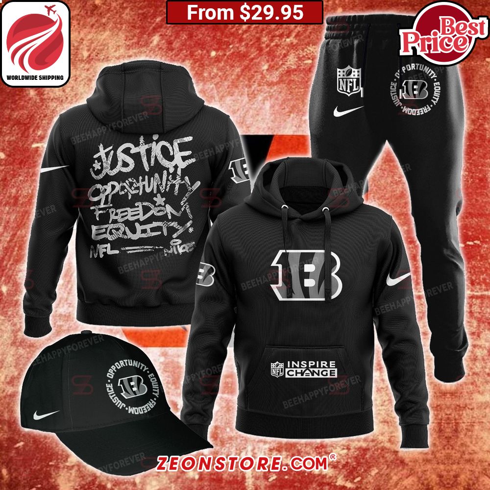 Justice Opportunity Equity Freedom Cincinnati Bengals Hoodie Lovely smile