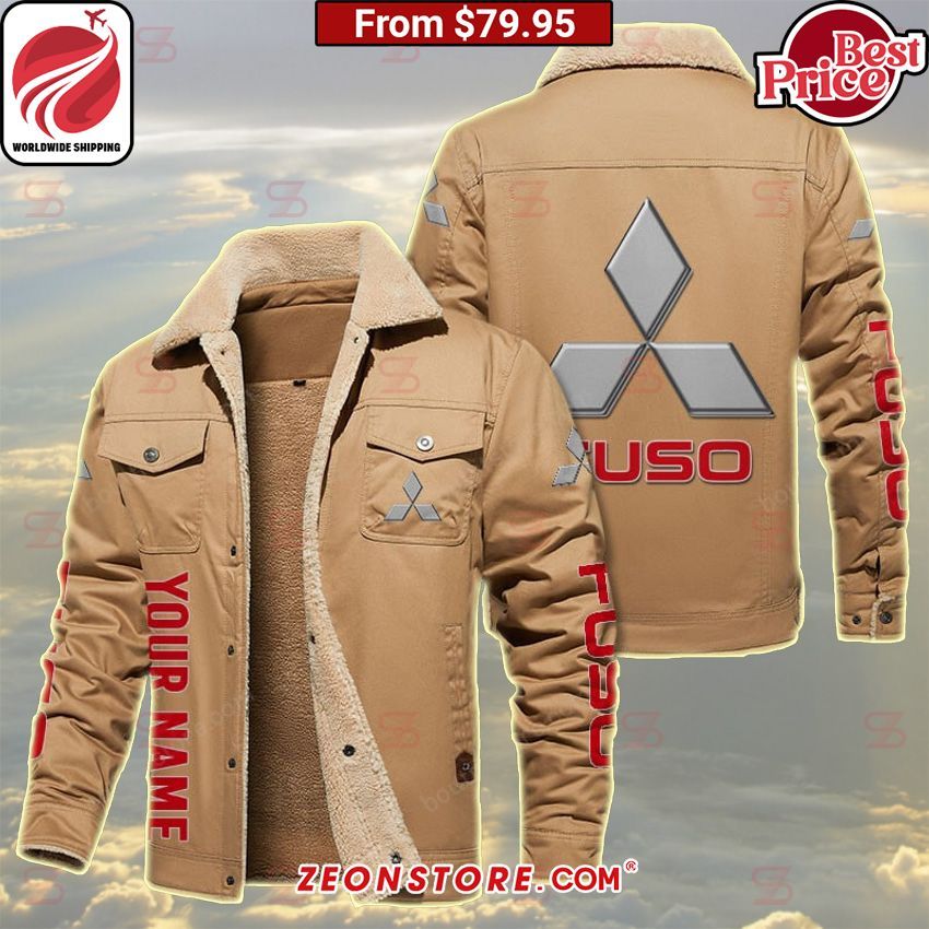 Mitsubishi Fuso Custom Fleece Leather Jacket You look lazy