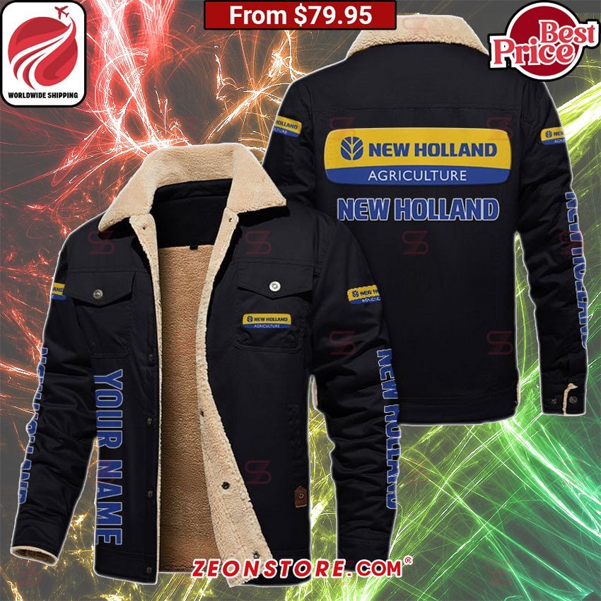 New Holland Fleece Leather Jacket Nice shot bro