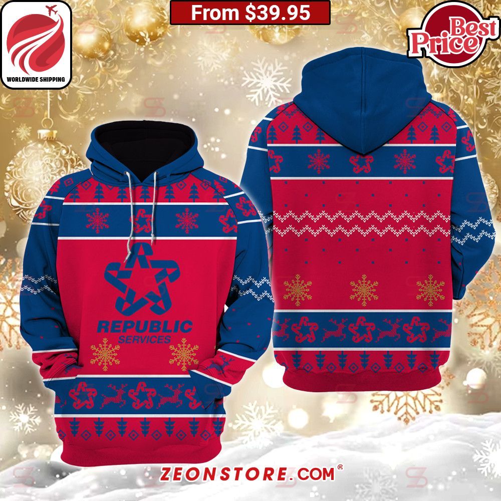 Republic Services Christmas Sweater Super sober