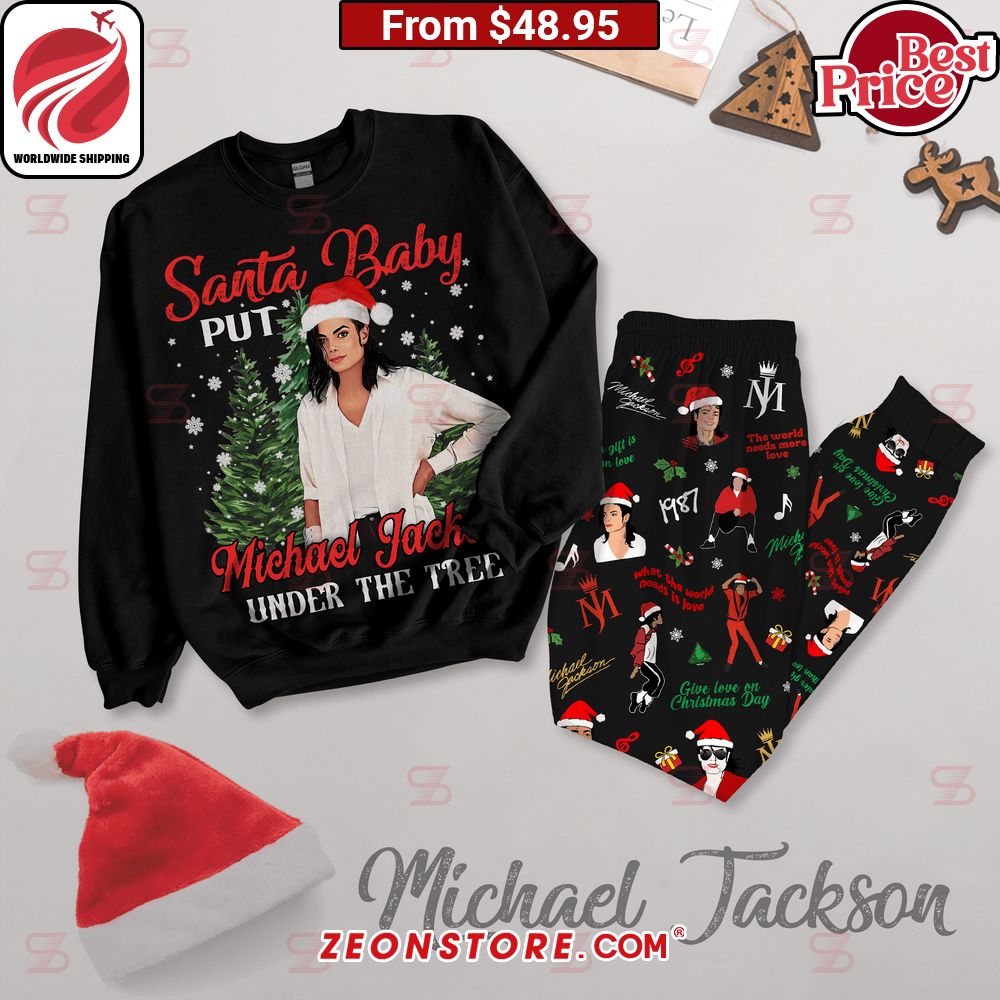 santa baby put michael jackson under the tree christmas pajamas set 2 795.jpg