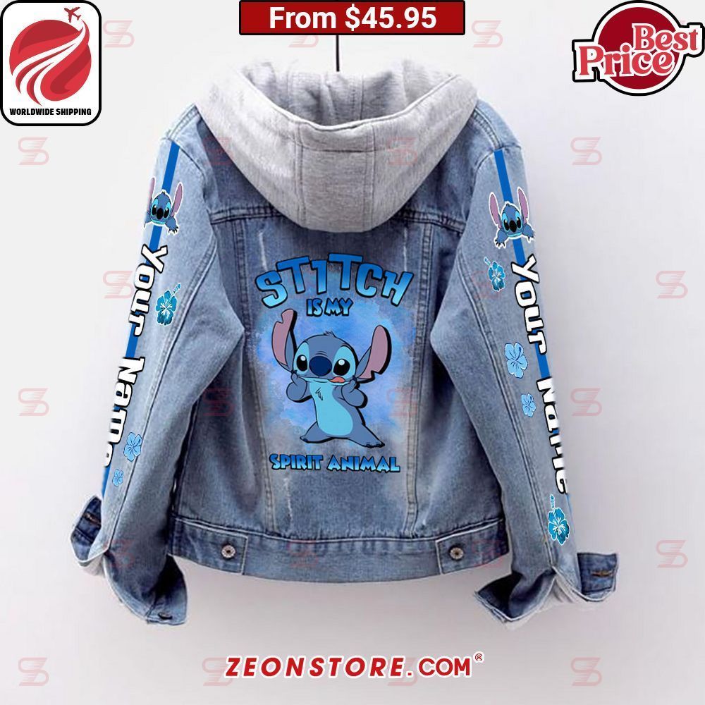 Stitch Is My Spirit Animal Custom Hooded Denim Jacket Looking so nice