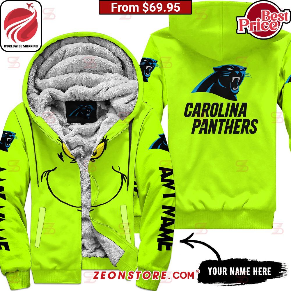 The Grinch Mask Carolina Panthers Fleece Hoodie Nice photo dude