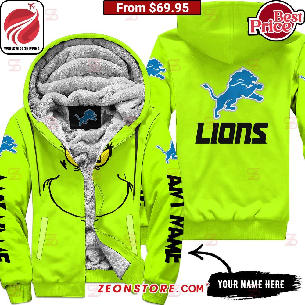 The Grinch Mask Detroit Lions Fleece Hoodie You look fresh in nature
