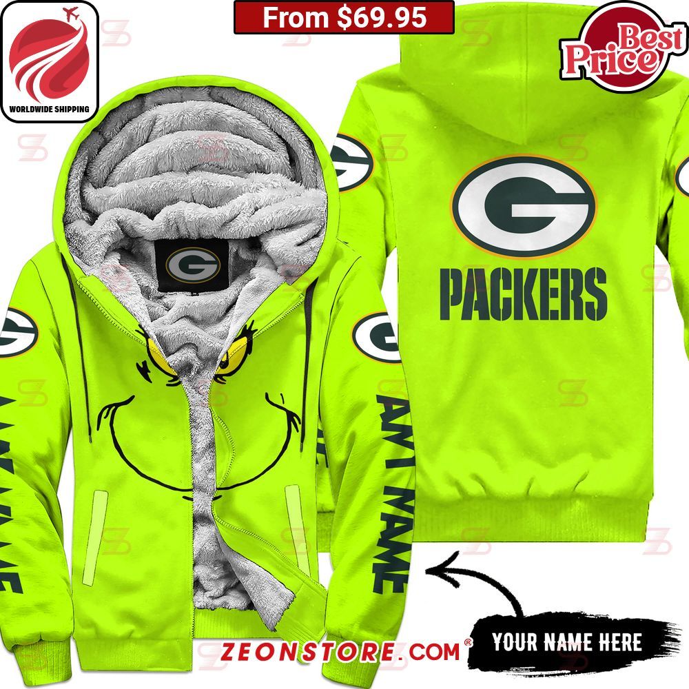 The Grinch Mask Green Bay Packers Fleece Hoodie Trending picture dear