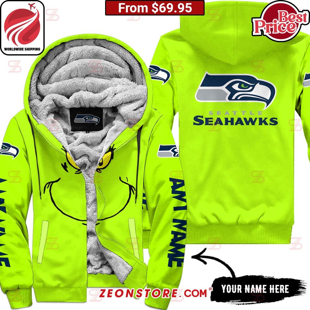 The Grinch Mask Seattle Seahawks Fleece Hoodie Nice elegant click