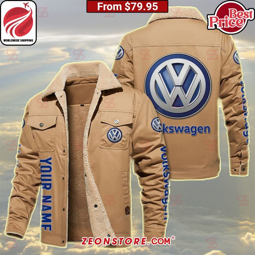 Volkswagen Custom Fleece Leather Jacket Rocking picture