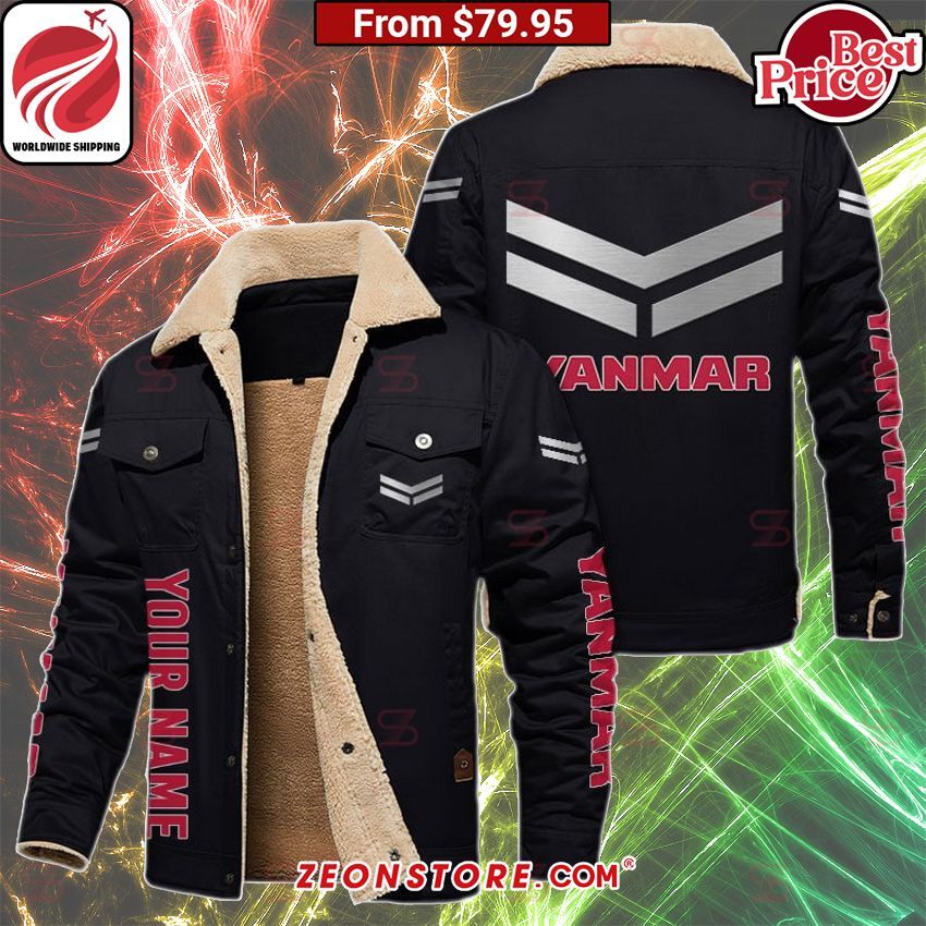 Yanmar Fleece Leather Jacket Stand easy bro