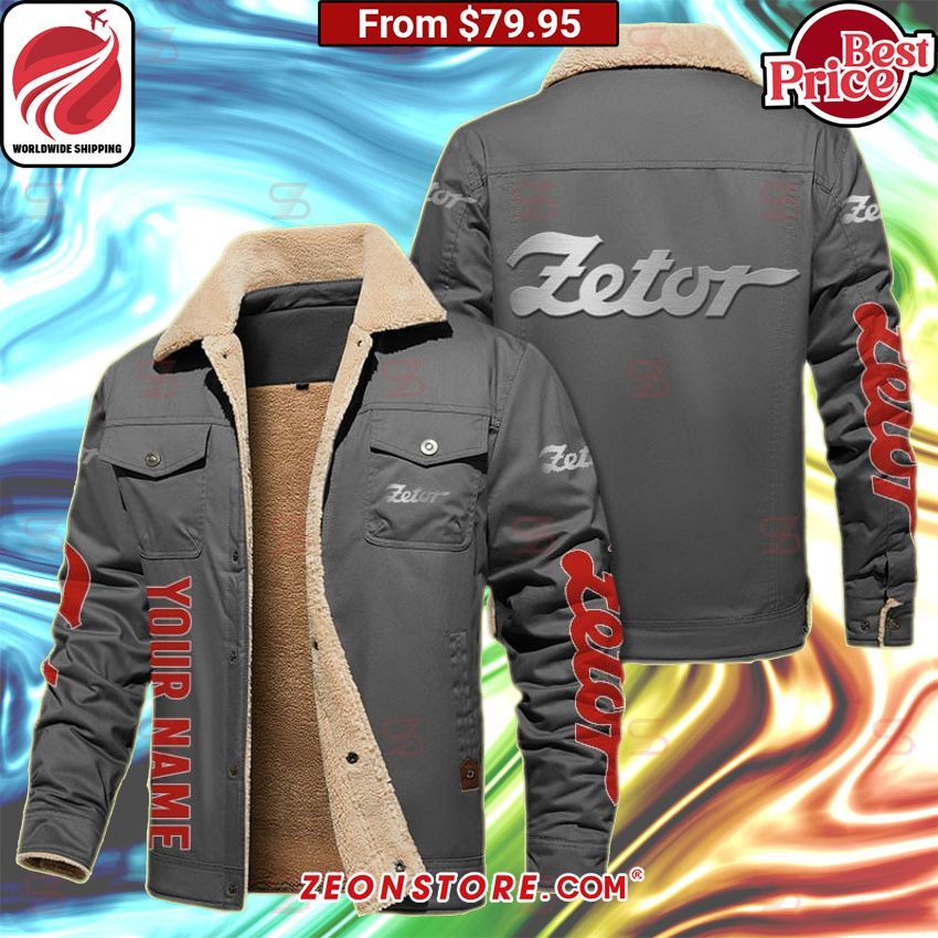 Zetor Fleece Leather Jacket Super sober